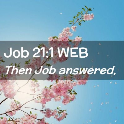 Picture 02 - Job 21:1 WEB - Then Job - Bible Verse Picture
