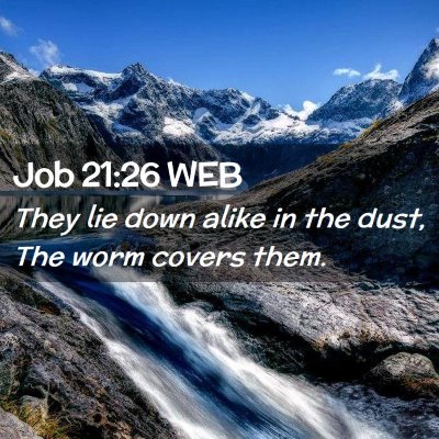 Picture 02 - Job 21:26 WEB - They lie down alike in the dust, The worm covers - Bible Verse Picture