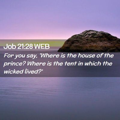 Picture 02 - Job 21:28 WEB - For you say, 'Where is the house of the prince? - Bible Verse Picture