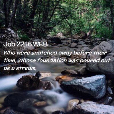 Picture 02 - Job 22:16 WEB - Who were snatched away before their time, Whose - Bible Verse Picture