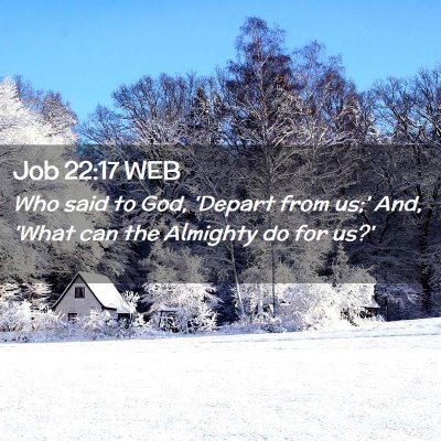 Picture 02 - Job 22:17 WEB - Who said to God, 'Depart from us;' And, 'What can - Bible Verse Picture