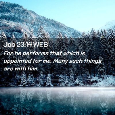 Picture 02 - Job 23:14 WEB - For he performs that which is appointed for me. - Bible Verse Picture