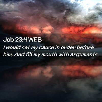 Picture 02 - Job 23:4 WEB - I would set my cause in order before him, And - Bible Verse Picture