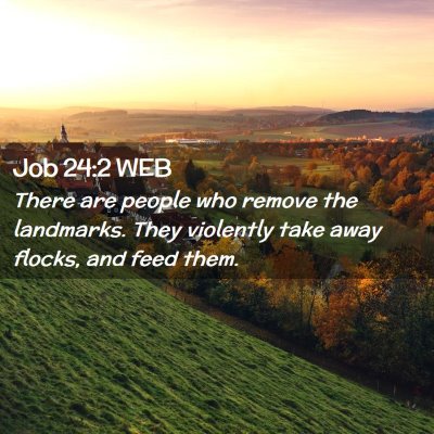 Picture 02 - Job 24:2 WEB - There are people who remove the landmarks. They - Bible Verse Picture