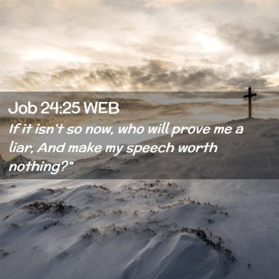 Picture 02 - Job 24:25 WEB - If it isn't so now, who will prove me a liar, And - Bible Verse Picture