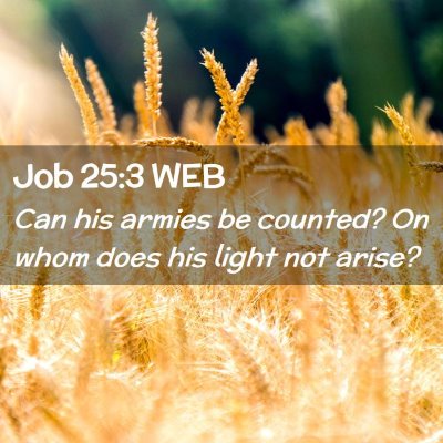 Picture 02 - Job 25:3 WEB - Can his armies be counted? On whom does his light - Bible Verse Picture