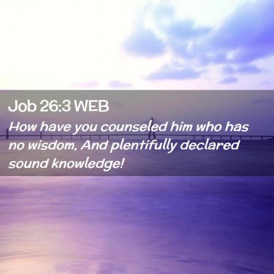Picture 02 - Job 26:3 WEB - How have you counseled him who has no wisdom, And - Bible Verse Picture
