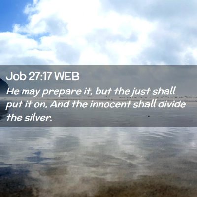 Picture 02 - Job 27:17 WEB - He may prepare it, but the just shall put it on, - Bible Verse Picture
