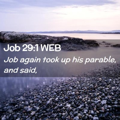 Picture 02 - Job 29:1 WEB - Job again took up his parable, and - Bible Verse Picture