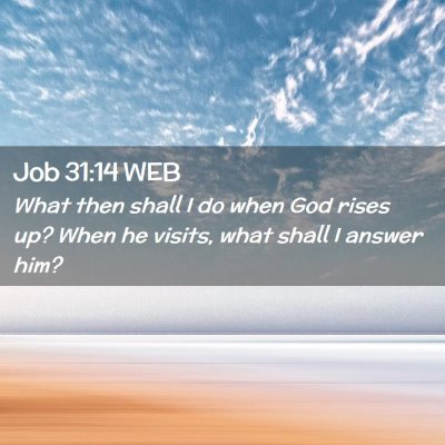 Picture 02 - Job 31:14 WEB - What then shall I do when God rises up? When he - Bible Verse Picture