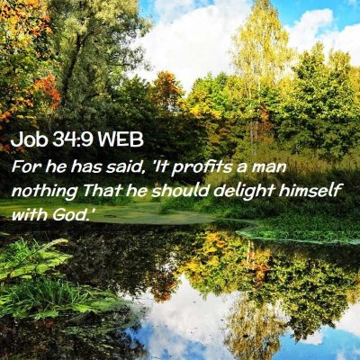 Picture 02 - Job 34:9 WEB - For he has said, 'It profits a man nothing That - Bible Verse Picture