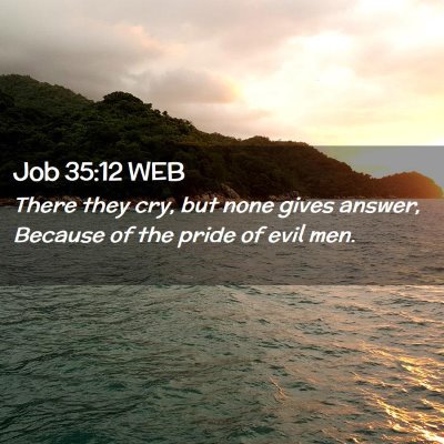 Picture 02 - Job 35:12 WEB - There they cry, but none gives answer, Because of - Bible Verse Picture