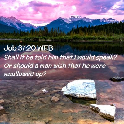 Picture 02 - Job 37:20 WEB - Shall it be told him that I would speak? Or - Bible Verse Picture