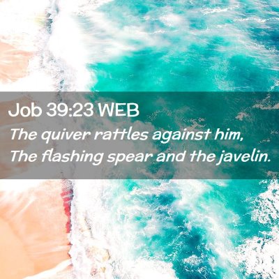 Picture 02 - Job 39:23 WEB - The quiver rattles against him, The flashing - Bible Verse Picture