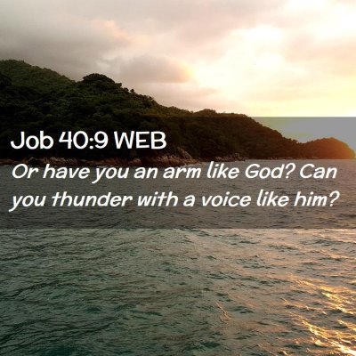 Picture 02 - Job 40:9 WEB - Or have you an arm like God? Can you thunder with - Bible Verse Picture