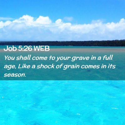 Picture 02 - Job 5:26 WEB - You shall come to your grave in a full age, Like - Bible Verse Picture
