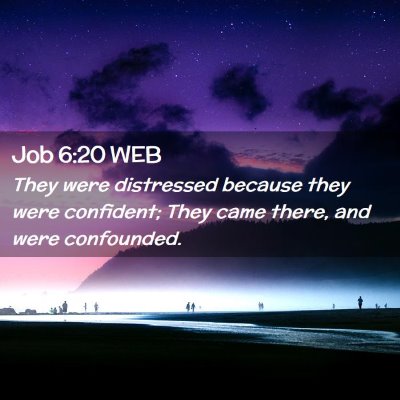 Picture 02 - Job 6:20 WEB - They were distressed because they were confident; - Bible Verse Picture