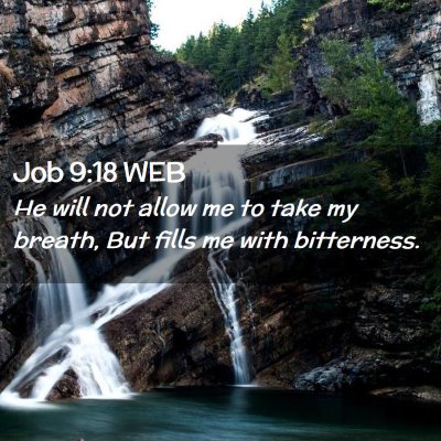 Picture 02 - Job 9:18 WEB - He will not allow me to take my breath, But fills - Bible Verse Picture