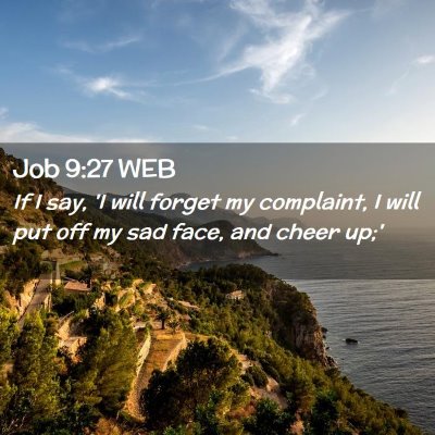 Picture 02 - Job 9:27 WEB - If I say, 'I will forget my complaint, I will put - Bible Verse Picture