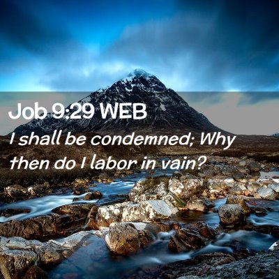 Picture 02 - Job 9:29 WEB - I shall be condemned; Why then do I labor in - Bible Verse Picture