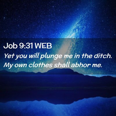 Picture 02 - Job 9:31 WEB - Yet you will plunge me in the ditch. My own - Bible Verse Picture