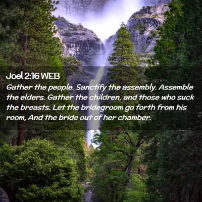 Picture 02 - Joel 2:16 WEB - Gather the people. Sanctify the assembly. - Bible Verse Picture