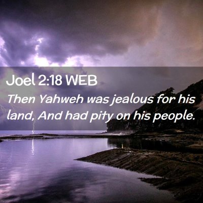 Picture 02 - Joel 2:18 WEB - Then Yahweh was jealous for his land, And had - Bible Verse Picture