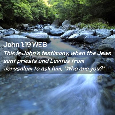 Picture 02 - John 1:19 WEB - This is John's testimony, when the Jews sent - Bible Verse Picture