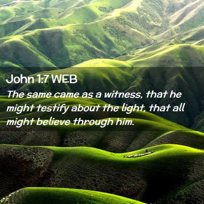 Picture 02 - John 1:7 WEB - The same came as a witness, that he might testify - Bible Verse Picture