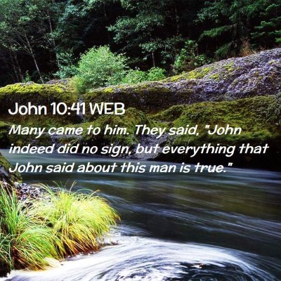 Picture 02 - John 10:41 WEB - Many came to him. They said, 