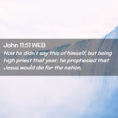 Picture 02 - John 11:51 WEB - Now he didn't say this of himself, but being high - Bible Verse Picture