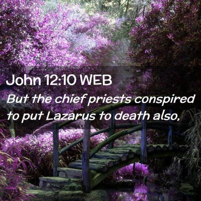 Picture 02 - John 12:10 WEB - But the chief priests conspired to put Lazarus to - Bible Verse Picture