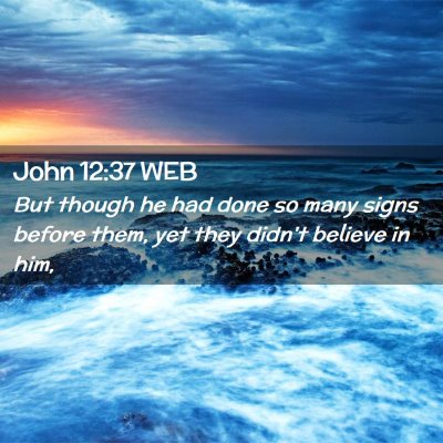 Picture 02 - John 12:37 WEB - But though he had done so many signs before them, - Bible Verse Picture