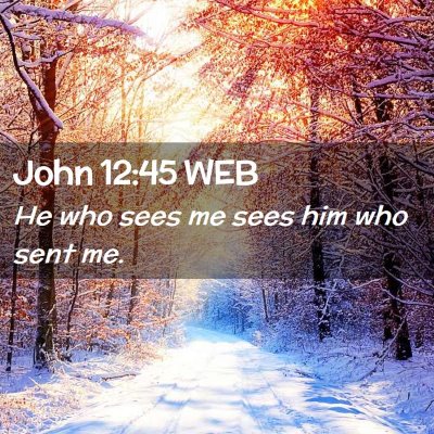 Picture 02 - John 12:45 WEB - He who sees me sees him who sent - Bible Verse Picture