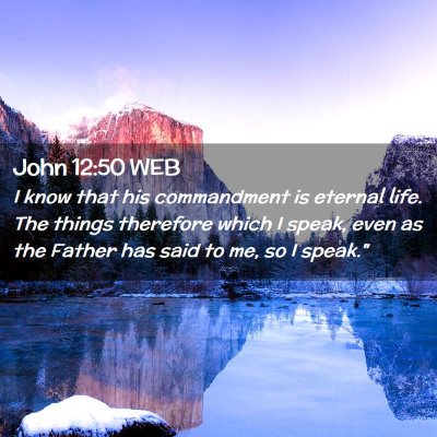 Picture 02 - John 12:50 WEB - I know that his commandment is eternal life. The - Bible Verse Picture