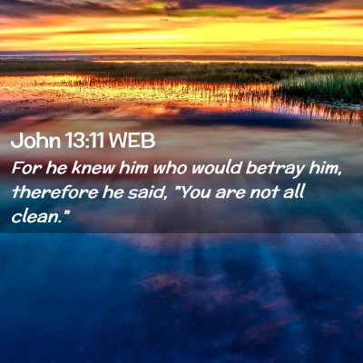 Picture 02 - John 13:11 WEB - For he knew him who would betray him, therefore - Bible Verse Picture