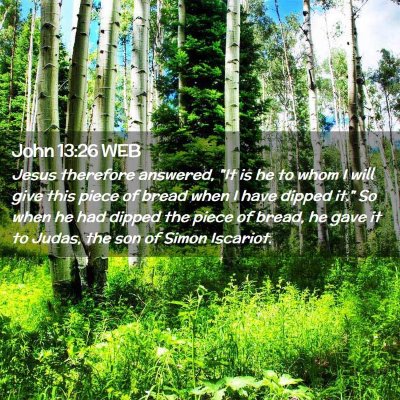Picture 02 - John 13:26 WEB - Jesus therefore answered, 