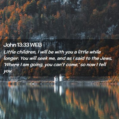 Picture 02 - John 13:33 WEB - Little children, I will be with you a little - Bible Verse Picture