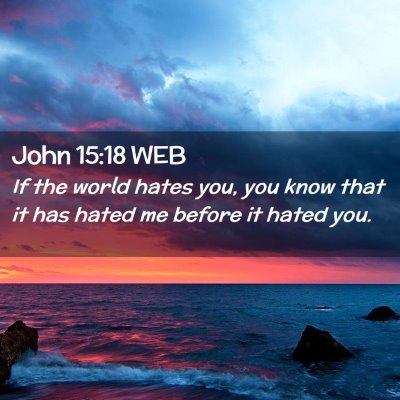 Picture 02 - John 15:18 WEB - If the world hates you, you know that it has - Bible Verse Picture