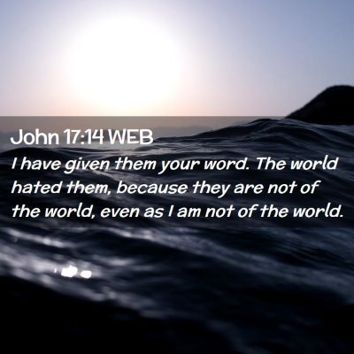 Picture 02 - John 17:14 WEB - I have given them your word. The world hated - Bible Verse Picture