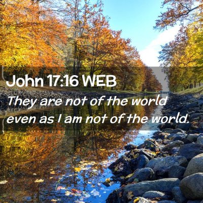 Picture 02 - John 17:16 WEB - They are not of the world even as I am not of the - Bible Verse Picture