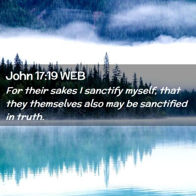 Picture 02 - John 17:19 WEB - For their sakes I sanctify myself, that they - Bible Verse Picture