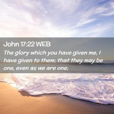 Picture 02 - John 17:22 WEB - The glory which you have given me, I have given - Bible Verse Picture