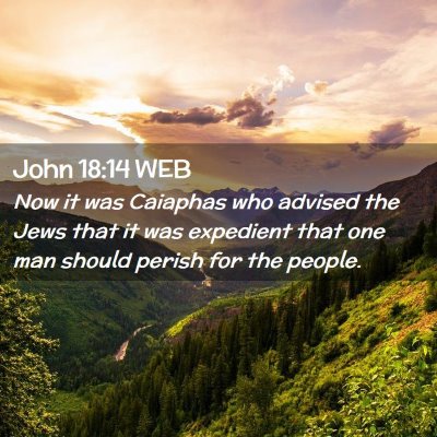 Picture 02 - John 18:14 WEB - Now it was Caiaphas who advised the Jews that it - Bible Verse Picture