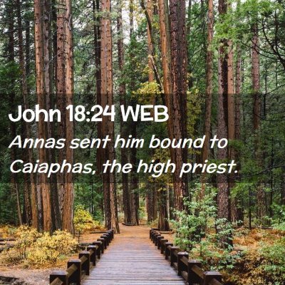 Picture 02 - John 18:24 WEB - Annas sent him bound to Caiaphas, the high - Bible Verse Picture