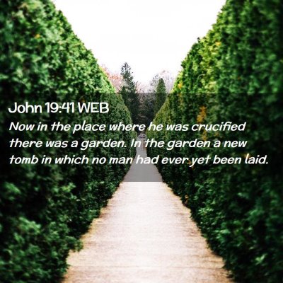 Picture 02 - John 19:41 WEB - Now in the place where he was crucified there was - Bible Verse Picture