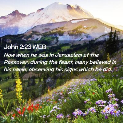 Picture 02 - John 2:23 WEB - Now when he was in Jerusalem at the Passover, - Bible Verse Picture