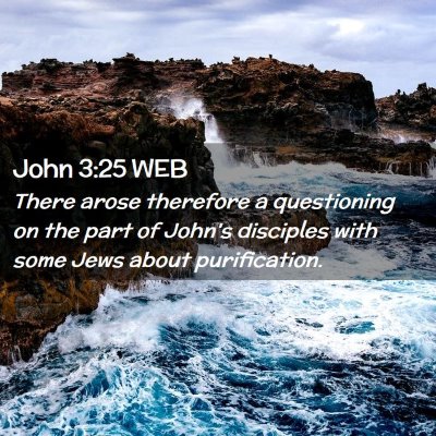 Picture 02 - John 3:25 WEB - There arose therefore a questioning on the part - Bible Verse Picture