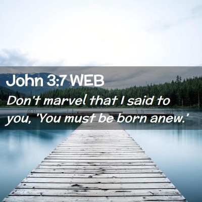 Picture 02 - John 3:7 WEB - Don't marvel that I said to you, 'You must be - Bible Verse Picture
