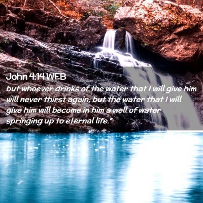 Picture 02 - John 4:14 WEB - but whoever drinks of the water that I will give - Bible Verse Picture